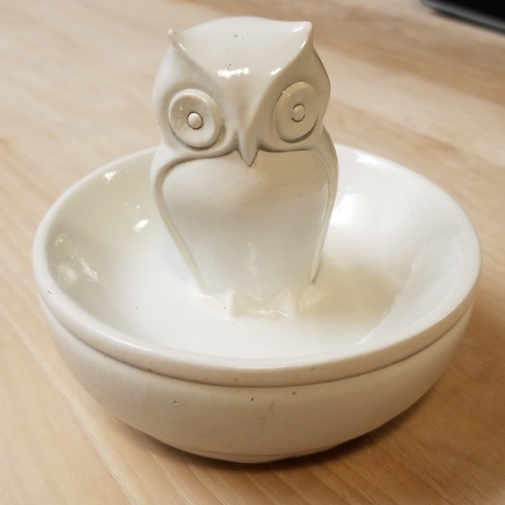 ⭐White owl jewelry holder